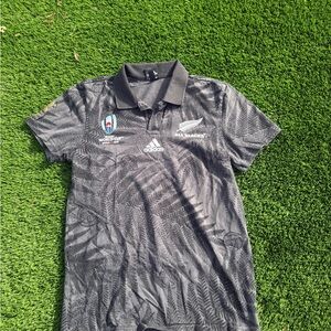 Adidas All Blacks 2019 Rugby World Cup Charcoal Polo